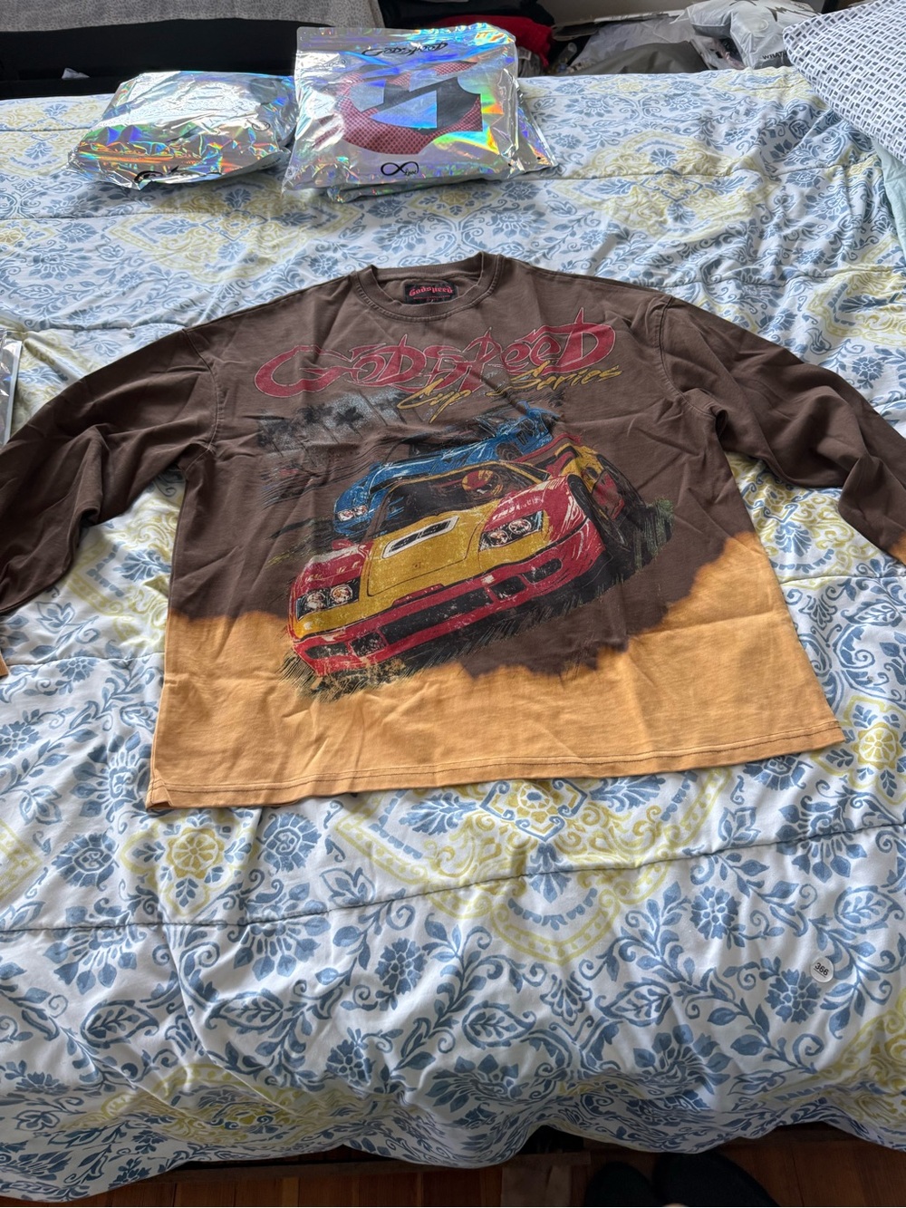 Godspeed Race Vintage Graphic Car Sweatshirt - Brown & Tan